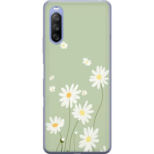 Sony Xperia 10 III Lite Genomskinligt Skal Prästkragar – blommigt mönster i svensk sommarstil