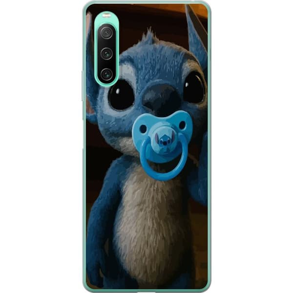 Sony Xperia 10 IV Genomskinligt Skal Stitch & Napp – babytema med söt karaktär