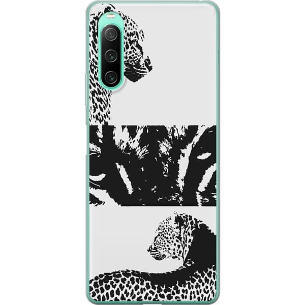 Sony Xperia 10 IV Gjennomsiktig deksel Leopard Faces