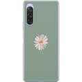 Pikkukuva 1 / 3: Sony Xperia 10 V Läpinäkyvä kuori Vihreä Minimalikukka - tyylikäs kukka vihreällä taustalla