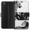 Miniatyrbild 1 av 3: Sony Xperia 10 V Plånboksfodral Leopard Faces – trendigt mönster med leopardansikten