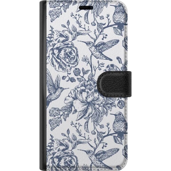 Sony Xperia 10 V Plånboksfodral Blomster & Fåglar – romantiskt mönster i vintage-stil