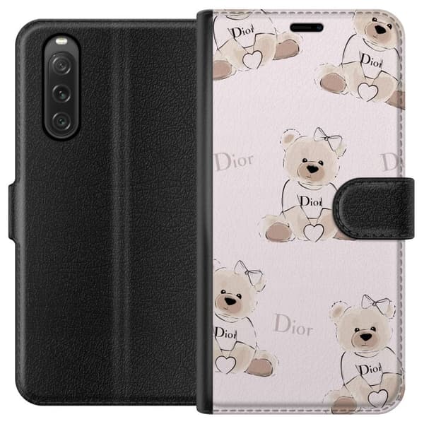 Sony Xperia 10 V Lompakkokotelo Teddy Dior Vibes - ylellinen nalle muotityyliin