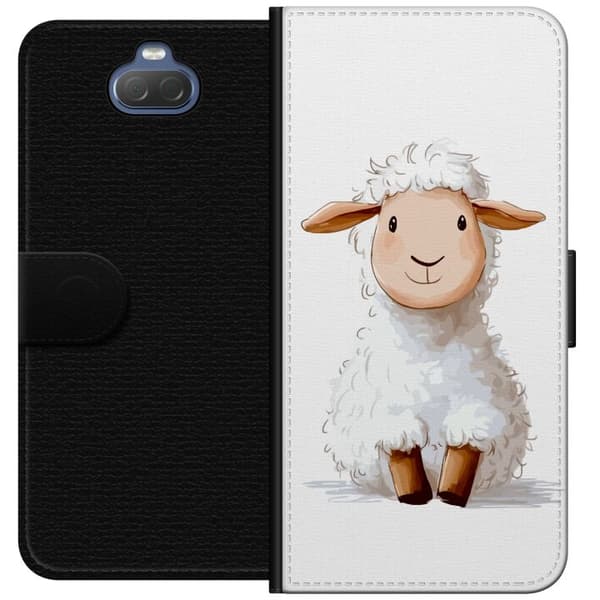 Sony Xperia 10 Plus Lompakkokotelo Suloinen Lammas - lasten ja vauvan tuotteita sarjakuvatyyliin