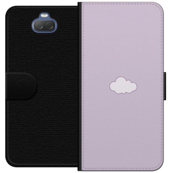 Sony Xperia 10 Plus Lompakkokotelo Lila Pilvi - minimalistinen pilvi lila taustalla