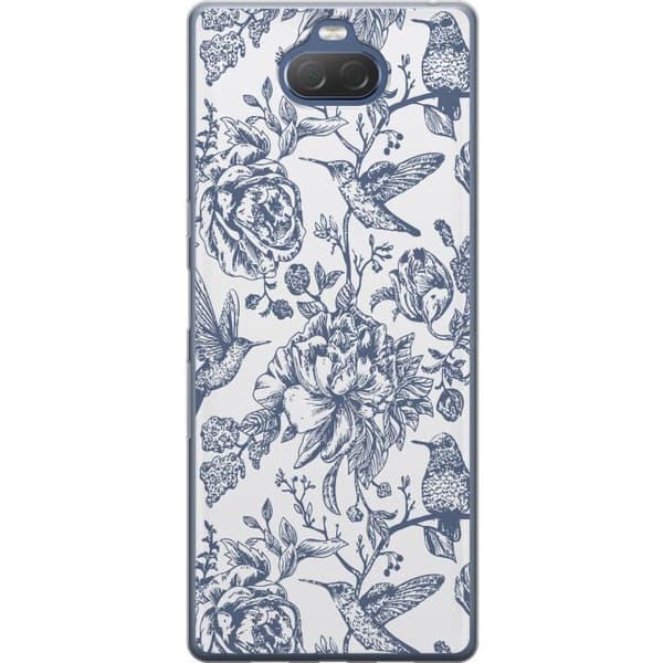 Sony Xperia 10 Plus Läpinäkyvä kuori Kukat & Linnut - Romanttinen Vintage-tyylinen Kuviointi