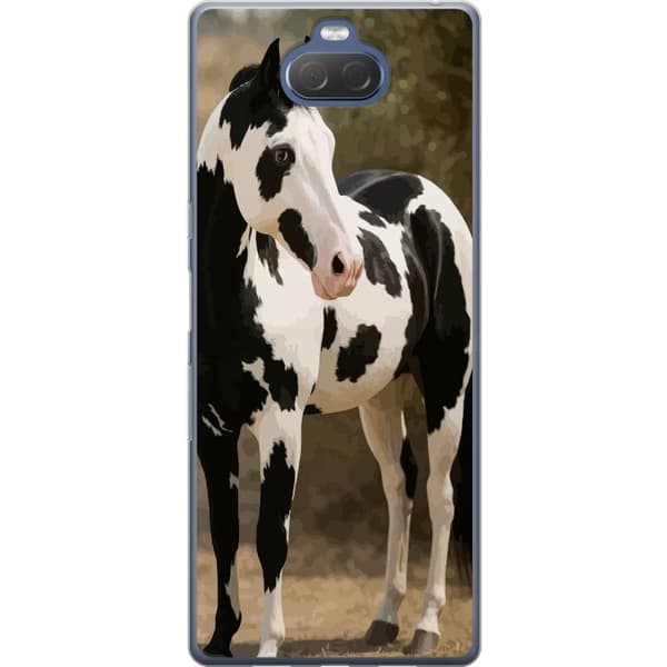 Sony Xperia 10 Plus Gennemsigtig cover Smuk Hest - elegant illustration af hestemotiv