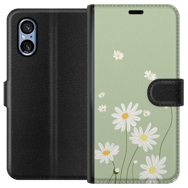 Sony Xperia 10 VI Lompakkokotelo Papukaijanpaparit - kukallinen kuviointi ruotsalaiseen kesätyyliin
