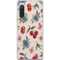 Miniatyrbild 1 av 3: Sony Xperia 10 V Genomskinligt Skal Bär & Blommor – mönster med blå blommor och skogsbär