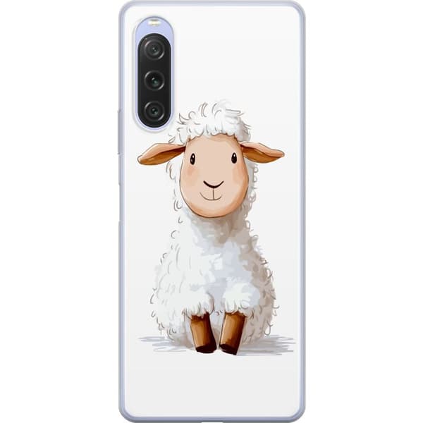 Sony Xperia 10 V Gennemsigtig cover Sødt Lamm - tegneseriestil til børn og babyprodukter