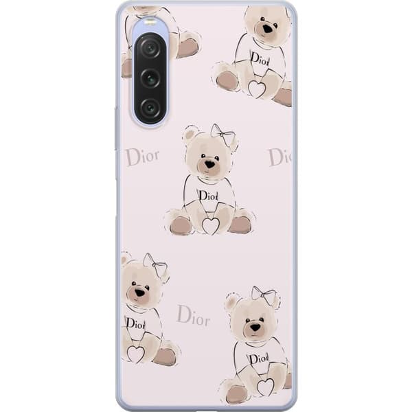 Sony Xperia 10 V Läpinäkyvä kuori Teddy Dior Vibes - ylellinen nalle muotityyliin