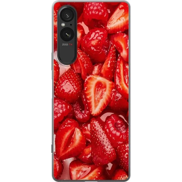 Sony Xperia 10 VI Gjennomsiktig deksel Jordbærmønster - søtt motiv med sommerfølelse