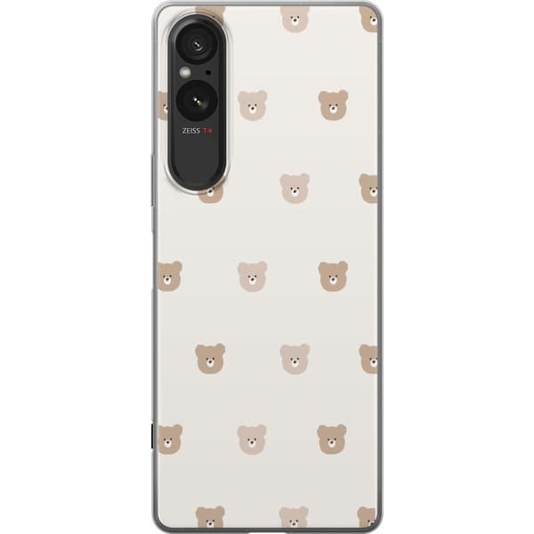 Sony Xperia 10 VI Läpinäkyvä kuori Teddy-tausta - söpöt teddykarhut pehmeällä taustalla