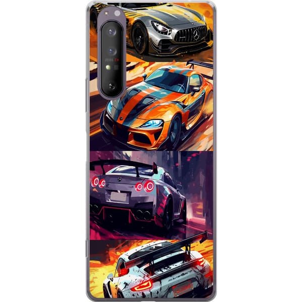 Sony Xperia 1 II Genomskinligt Skal Rally Fever – fartfyllt motiv med rallybilar