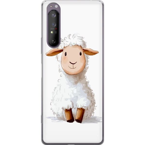 Sony Xperia 1 II Gjennomsiktig deksel Søtt Lam - tegneseriestil for barn og babyprodukter