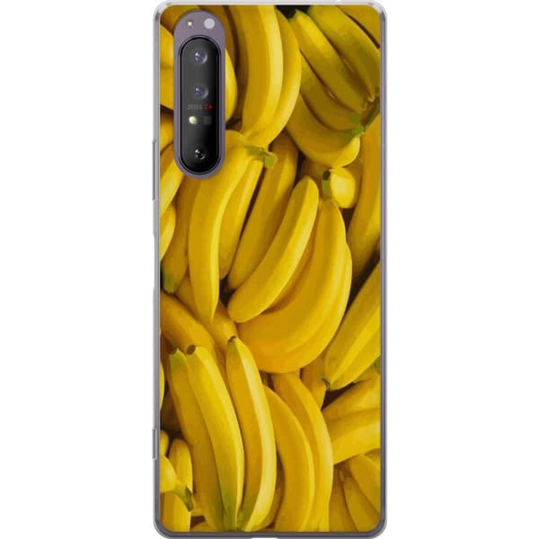 Sony Xperia 1 II Läpinäkyvä kuori Banaani kuvio