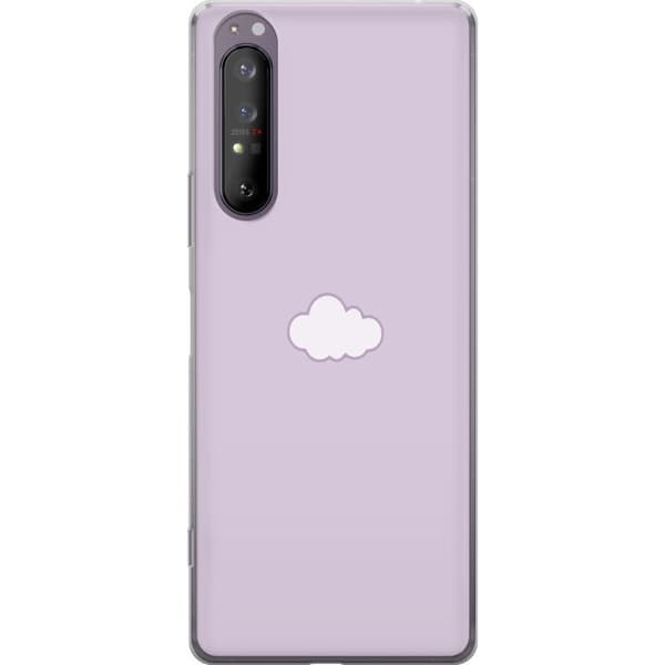 Sony Xperia 1 II Läpinäkyvä kuori Lila Pilvi - minimalistinen pilvi lila taustalla