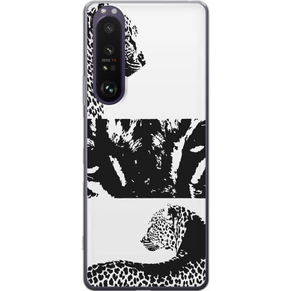 Sony Xperia 1 III Genomskinligt Skal Leopard Faces – trendigt mönster med leopardansikten