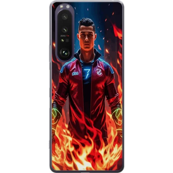 Sony Xperia 1 III Genomskinligt Skal Ronaldo Inferno – fotbollshjälte i eldflammor