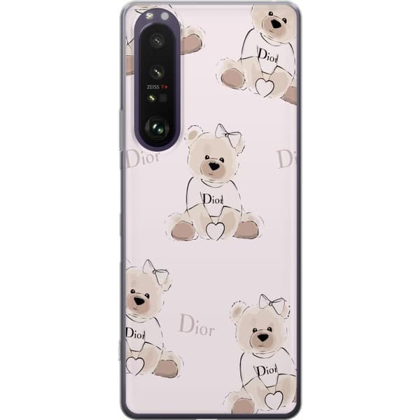 Sony Xperia 1 III Genomskinligt Skal Teddy Dior Vibes – lyxig nalle i fashionstil
