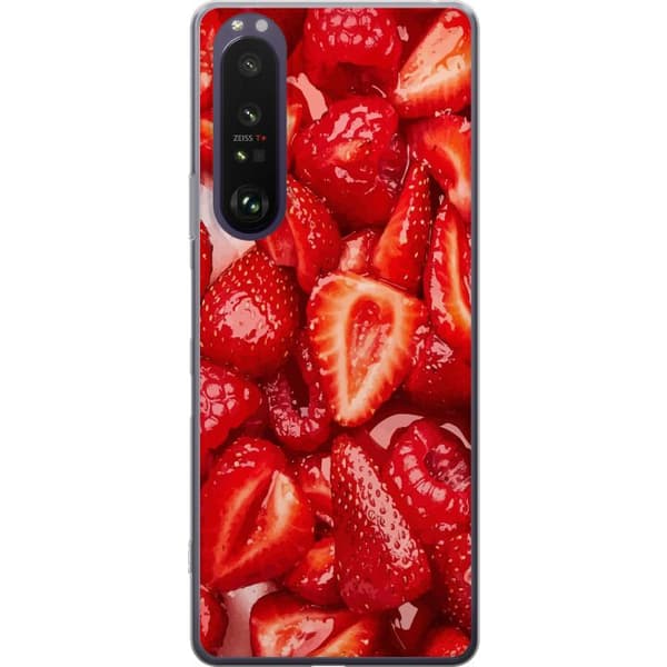 Sony Xperia 1 III Genomskinligt Skal Jordgubbsmönster – sött motiv med sommarkänsla