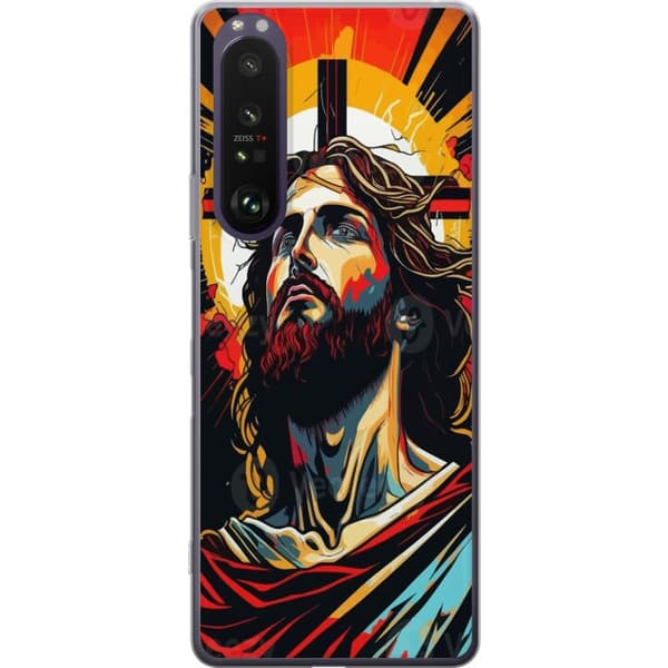 Sony Xperia 1 III Gennemsigtig cover Jesus & Kort - religiøst motiv med dyb symbolik