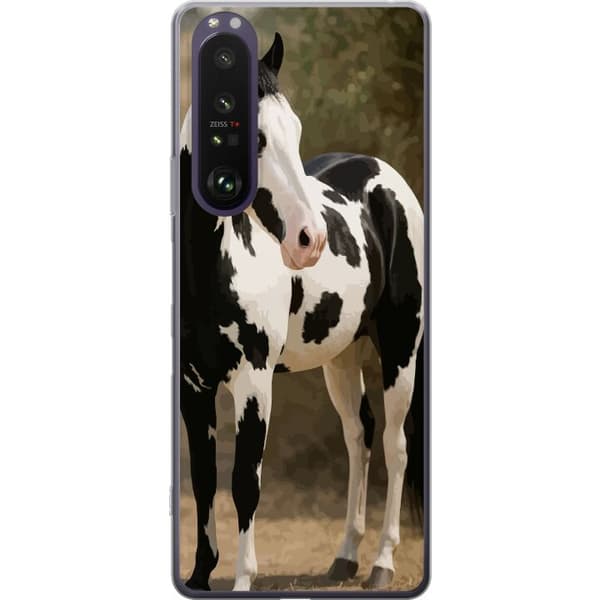 Sony Xperia 1 III Gjennomsiktig deksel Vakker Hest - elegant illustrasjon av hestemotiv