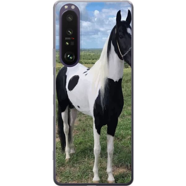 Sony Xperia 1 III Gennemsigtig cover Hestemagi - stiliseret hest i en rolig farveskala