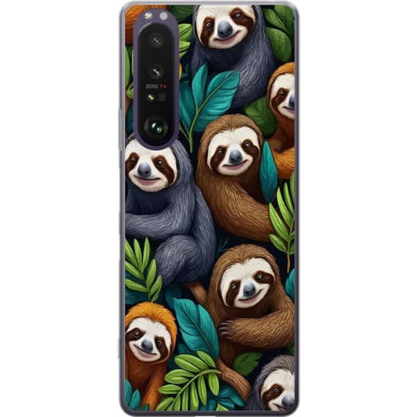 Sony Xperia 1 III Genomskinligt Skal Sengångarstil – avslappnat motiv med söt sengångare