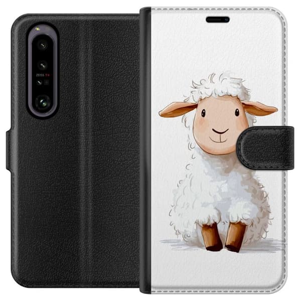 Sony Xperia 1 IV Lommeboketui  Søtt Lam - tegneseriestil for barn og babyprodukter