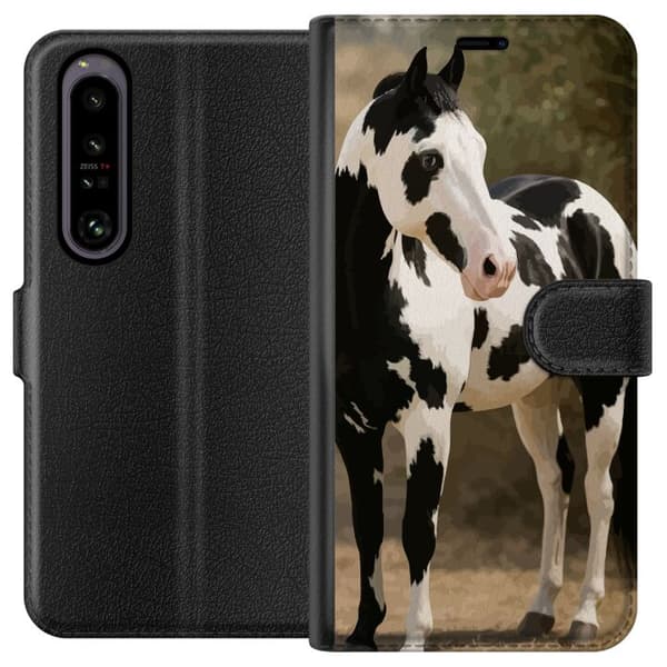 Sony Xperia 1 IV Plånboksfodral Vacker Häst – elegant illustration av hästmotiv