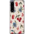 Miniatyrbilde 1 av 3: Sony Xperia 1 IV Gjennomsiktig deksel Bær & Blomster - mønster med blå blomster og skogsbær
