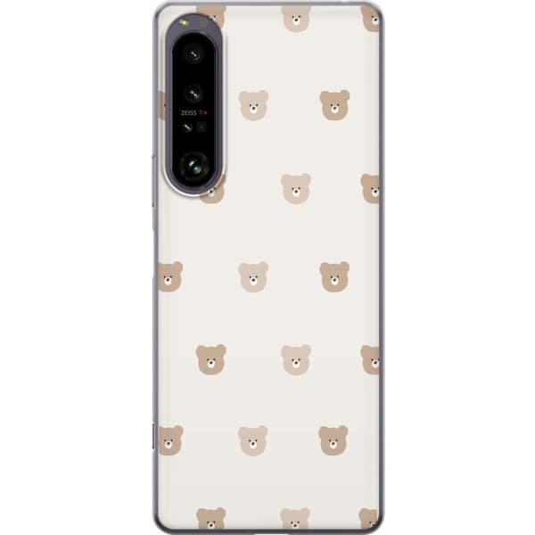 Sony Xperia 1 IV Gennemsigtig cover Teddybaggrund - søde teddybjørne mod en blød baggrund