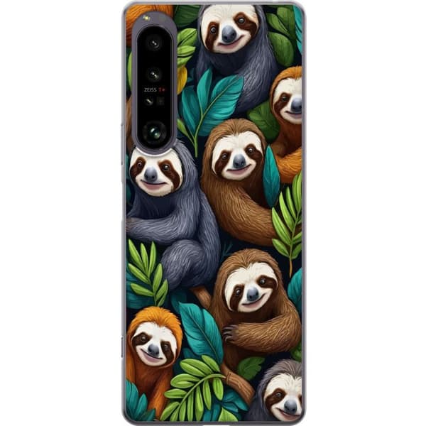Sony Xperia 1 IV Gjennomsiktig deksel Sengångarstil - avslappet motiv med søt dovendyr