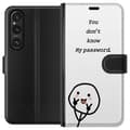 Miniatyrbild 1 av 3: Sony Xperia 1 V Plånboksfodral You Don’t Know My Password – edgy textmotiv med attityd