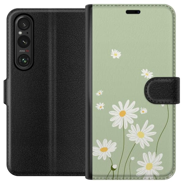 Sony Xperia 1 V Plånboksfodral Prästkragar – blommigt mönster i svensk sommarstil