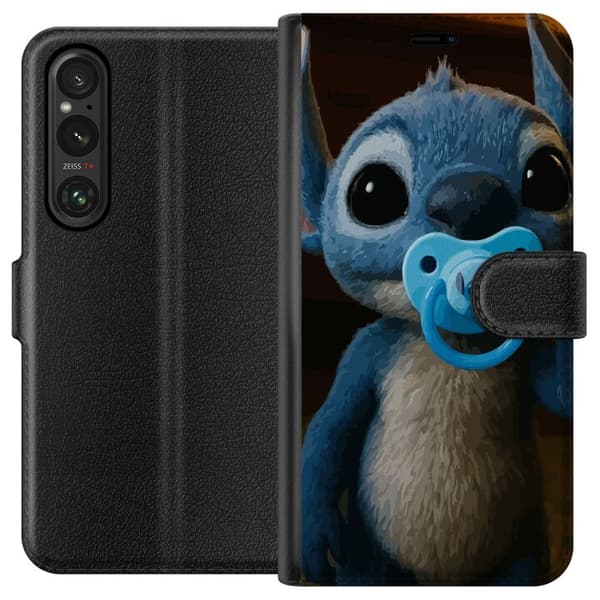 Sony Xperia 1 V Plånboksfodral Stitch & Napp – babytema med söt karaktär