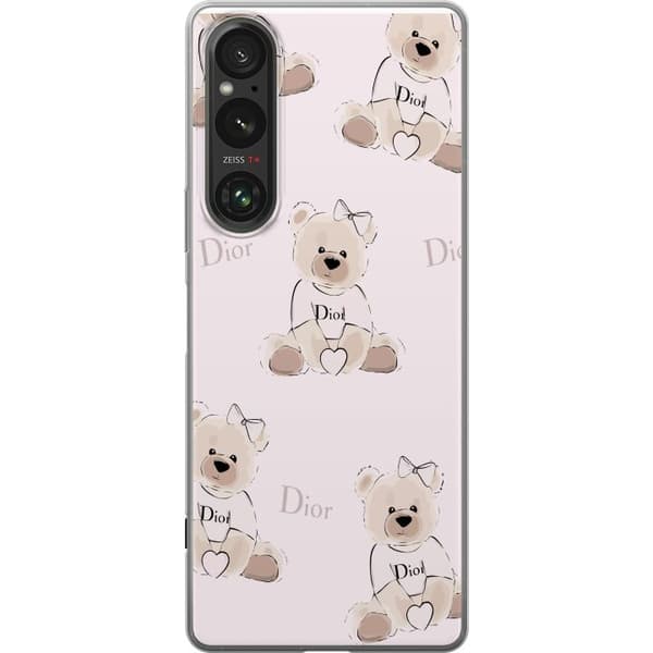 Sony Xperia 1 V Läpinäkyvä kuori Teddy Dior Vibes - ylellinen nalle muotityyliin