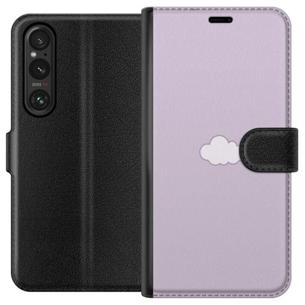 Sony Xperia 1 VI Tegnebogsetui Lilla Sky - minimalistisk sky på lilla baggrund