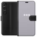Pikkukuva 1 / 3: Sony Xperia 1 VI Lompakkokotelo Lila Blomminimalismi - tyylikäs kukkakuva lila taustalla