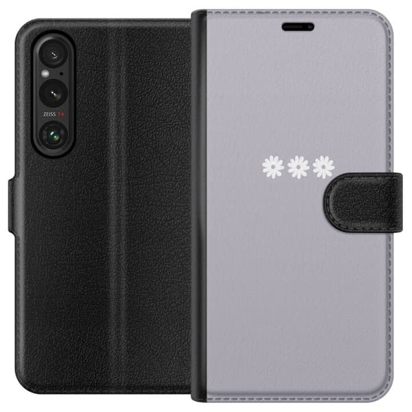 Sony Xperia 1 VI Lompakkokotelo Lila Blomminimalismi - tyylikäs kukkakuva lila taustalla