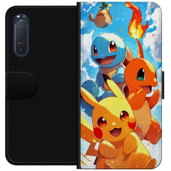 Sony Xperia 5 II Tegnebogsetui Pocket Creatures - inspireret af Pokémon uden at nævne navnet