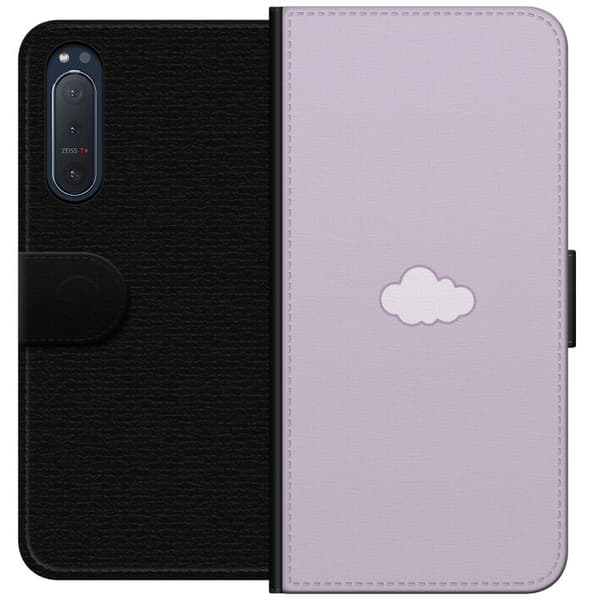 Sony Xperia 5 II Plånboksfodral Lila Moln – minimalistiskt moln på lila bakgrund