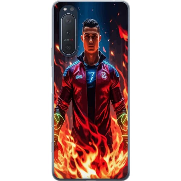 Sony Xperia 5 II Gennemsigtig cover Ronaldo Inferno - fodboldhelt i flammer