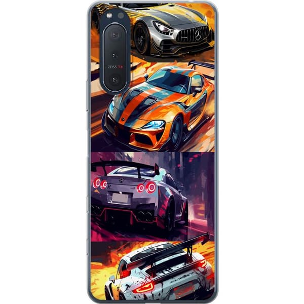 Sony Xperia 5 II Gjennomsiktig deksel Rallyfeber - intensivt motiv med rallybiler