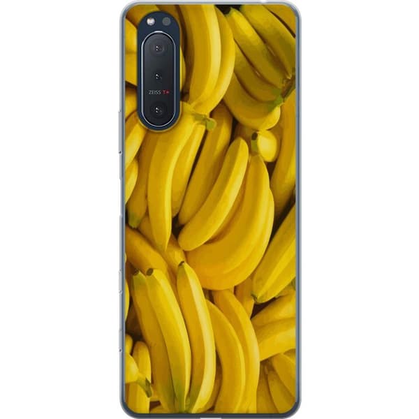 Sony Xperia 5 II Genomskinligt Skal Banana Pattern – lekfullt mönster med gula bananer