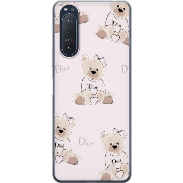 Sony Xperia 5 II Gennemsigtig cover Teddy Dior Vibes - luksuriøs bamse i modetil