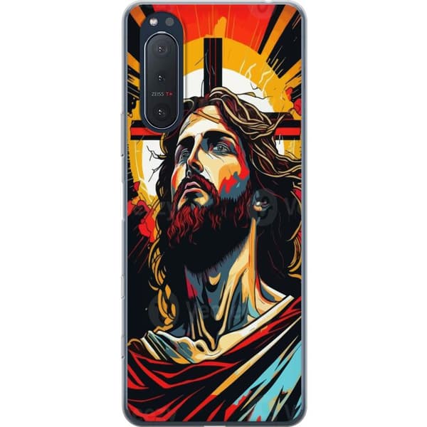 Sony Xperia 5 II Genomskinligt Skal Jesus & Kort – religiöst motiv med djup symbolik