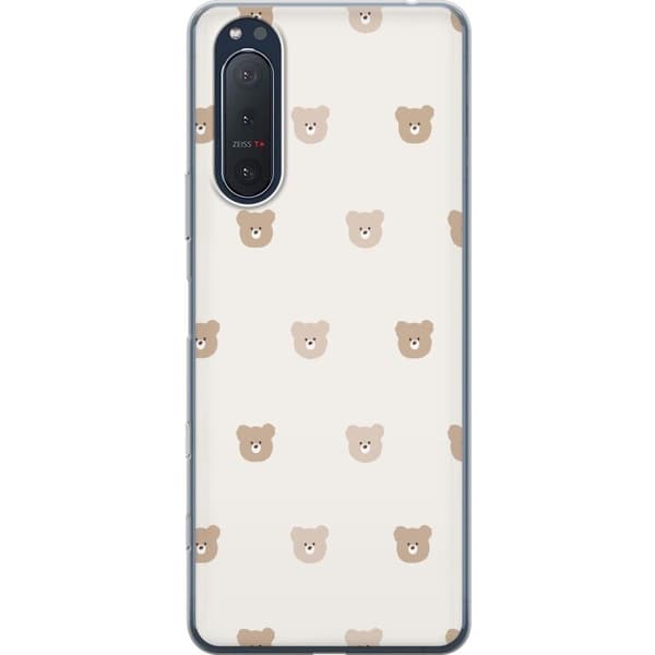 Sony Xperia 5 II Gennemsigtig cover Teddybaggrund - søde teddybjørne mod en blød baggrund