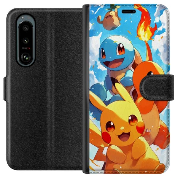 Sony Xperia 5 III Tegnebogsetui Pocket Creatures - inspireret af Pokémon uden at nævne navnet